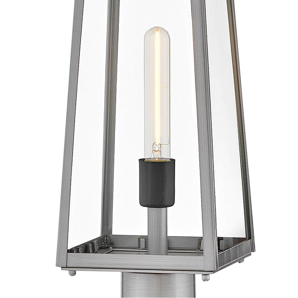 Lark 82001AL Antique Brushed Aluminum Large Post Mount Lantern Image 2