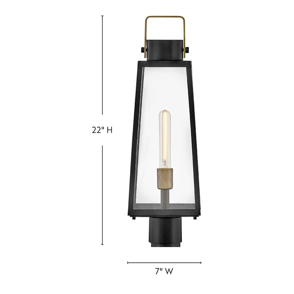 Lark 82001BK Black Large Post Mount Lantern Image 1
