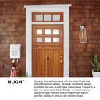 Lark 82004AL Antique Brushed Aluminum Medium Wall Mount Lantern Image 2