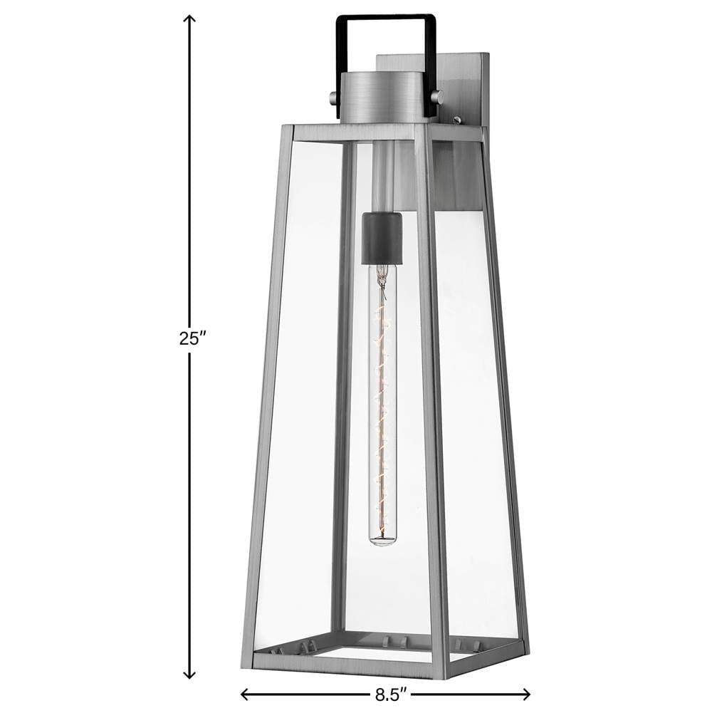 Lark 82005AL Antique Brushed Aluminum Large Wall Mount Lantern Image 5