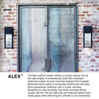 Lark 82014AL-LL Antique Brushed Aluminum Medium Wall Mount Lantern Image 3