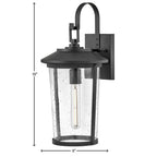 Lark 82024BK Black Medium Wall Mount Lantern Image 2
