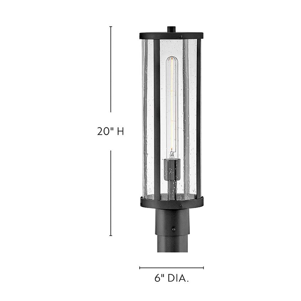 Lark 82051BK Black Medium Post Mount Lantern Image 1