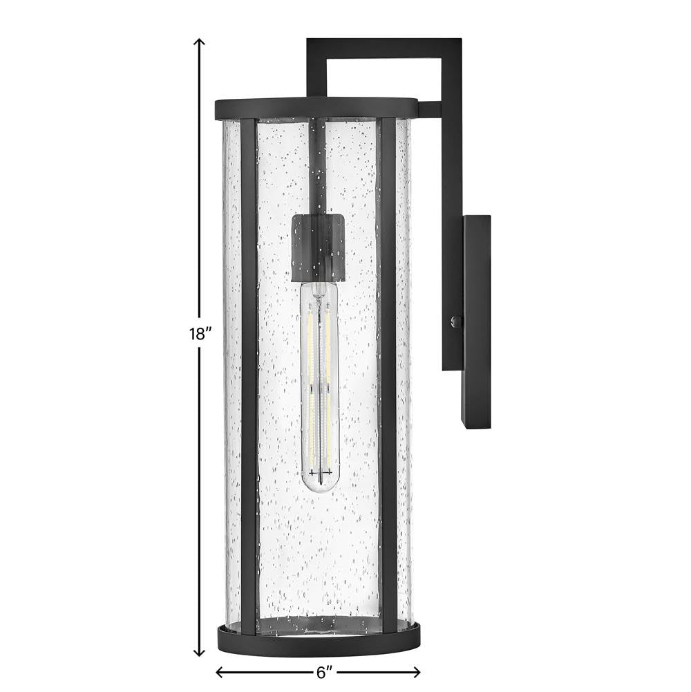 Lark 82054BK Black Medium Wall Mount Lantern Image 3