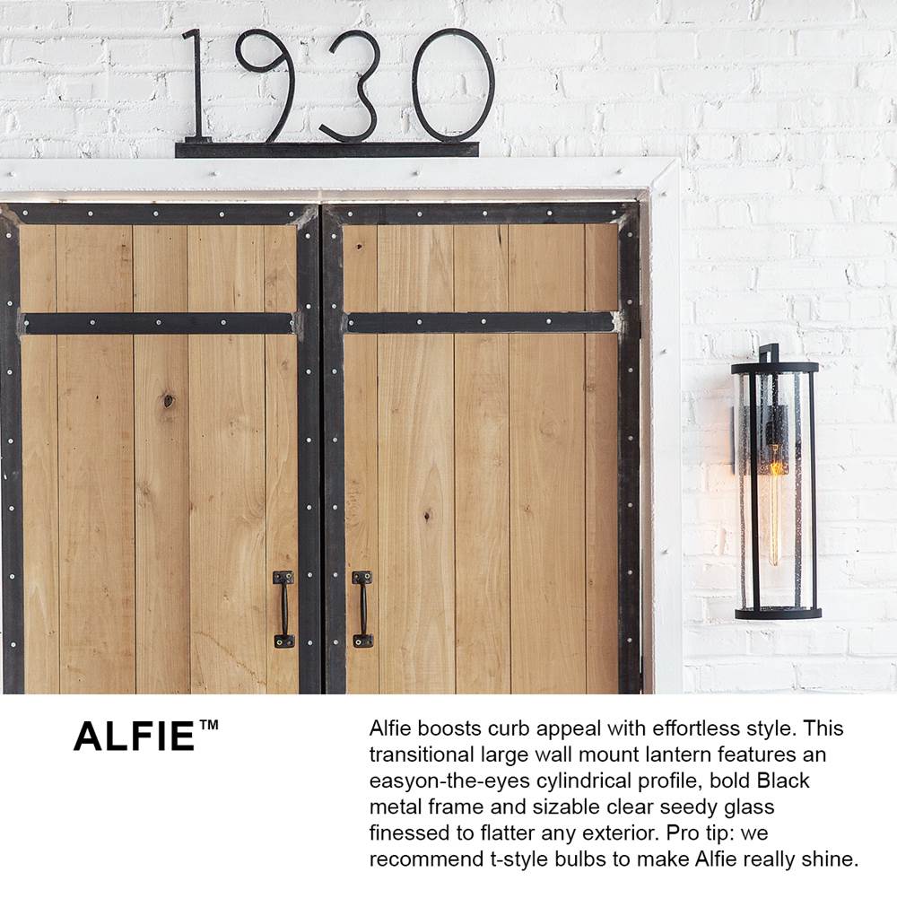 Lark 82054BK Black Medium Wall Mount Lantern Image 2