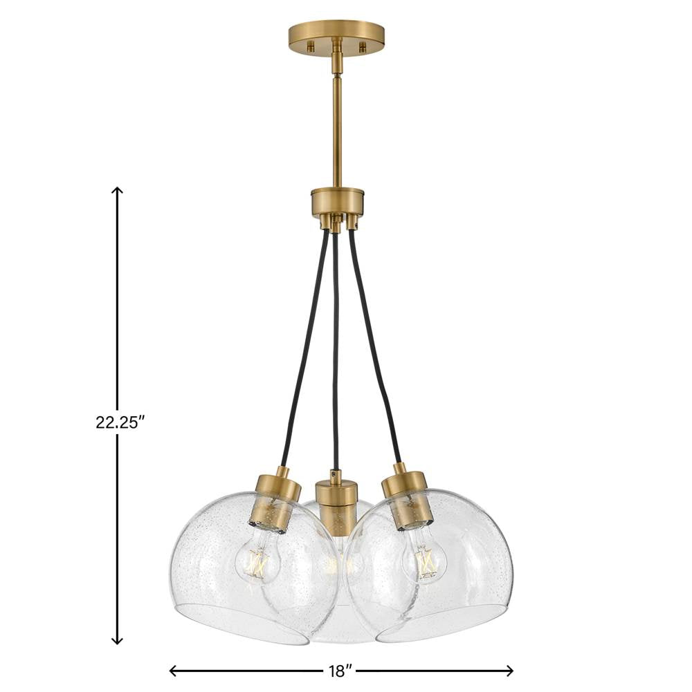 Lark 83013LCB Lacquered Brass Three Light Pendant Image 3