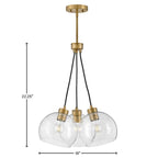 Lark 83013LCB Lacquered Brass Three Light Pendant Image 3