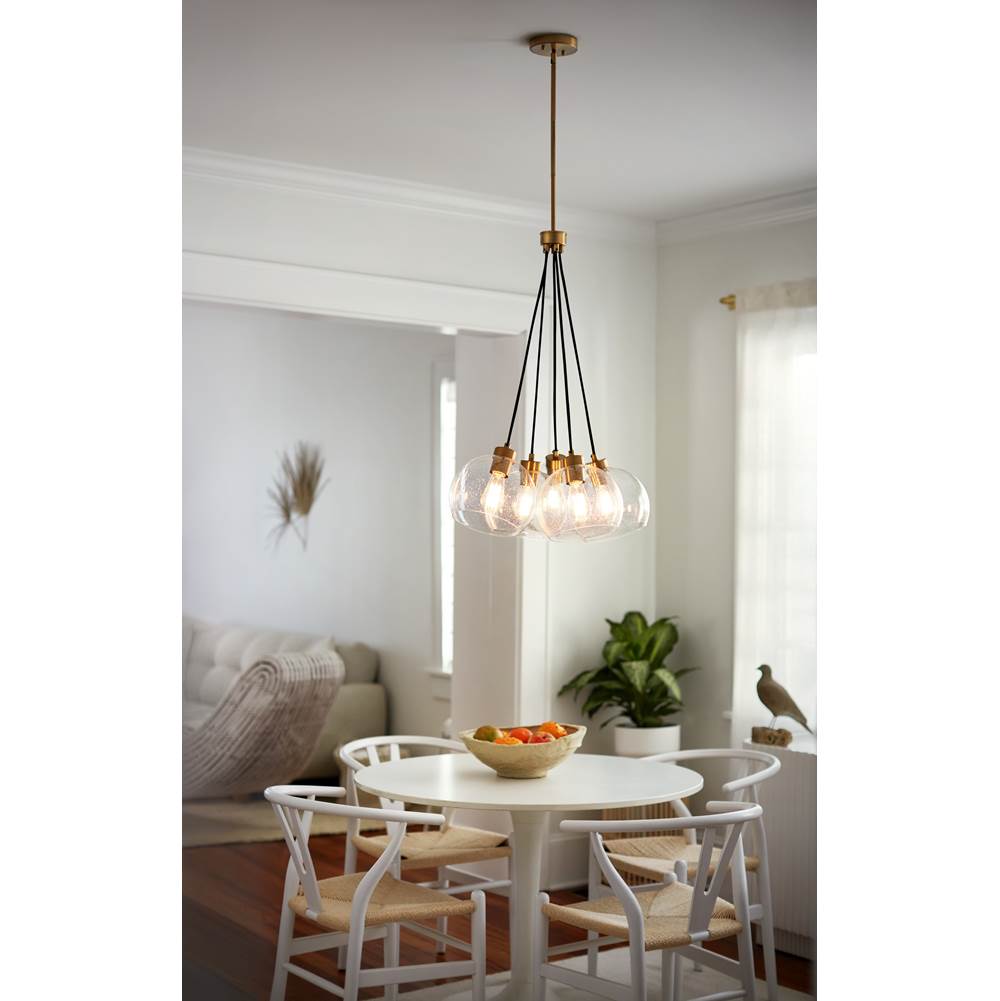 Lark 83015LCB Lacquered Brass Five Light Pendant Image 8