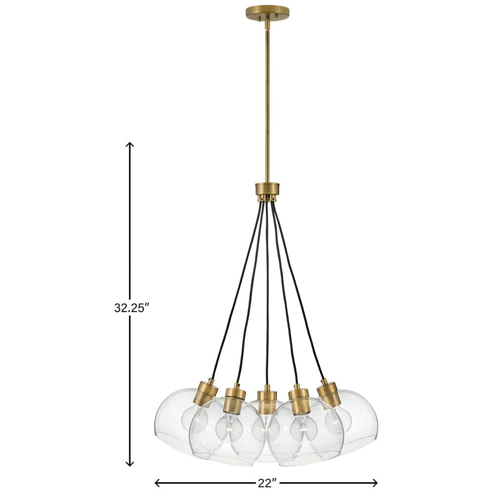 Lark 83015LCB Lacquered Brass Five Light Pendant Image 3