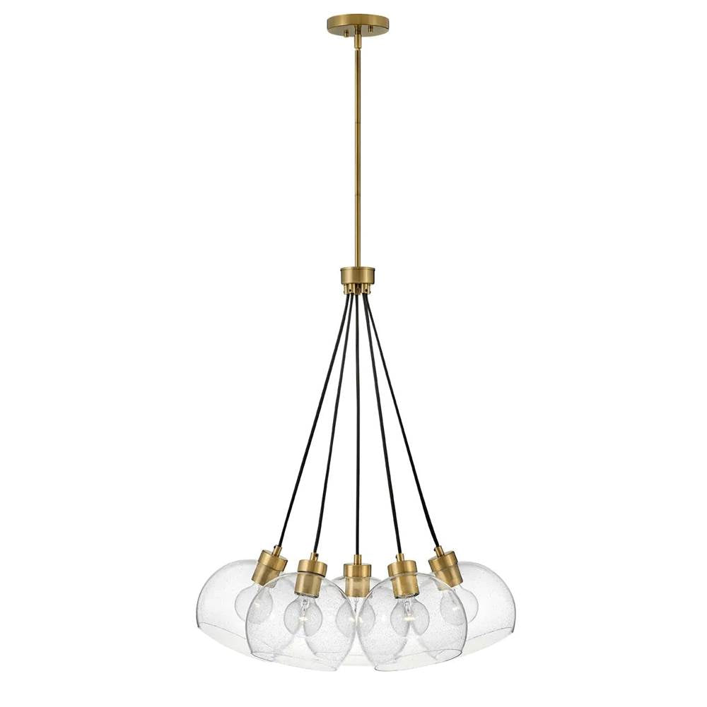 Lark 83015LCB Lacquered Brass Five Light Pendant Image 1