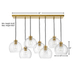 Lark 83016LCB Lacquered Brass Seven Light Linear Image 3