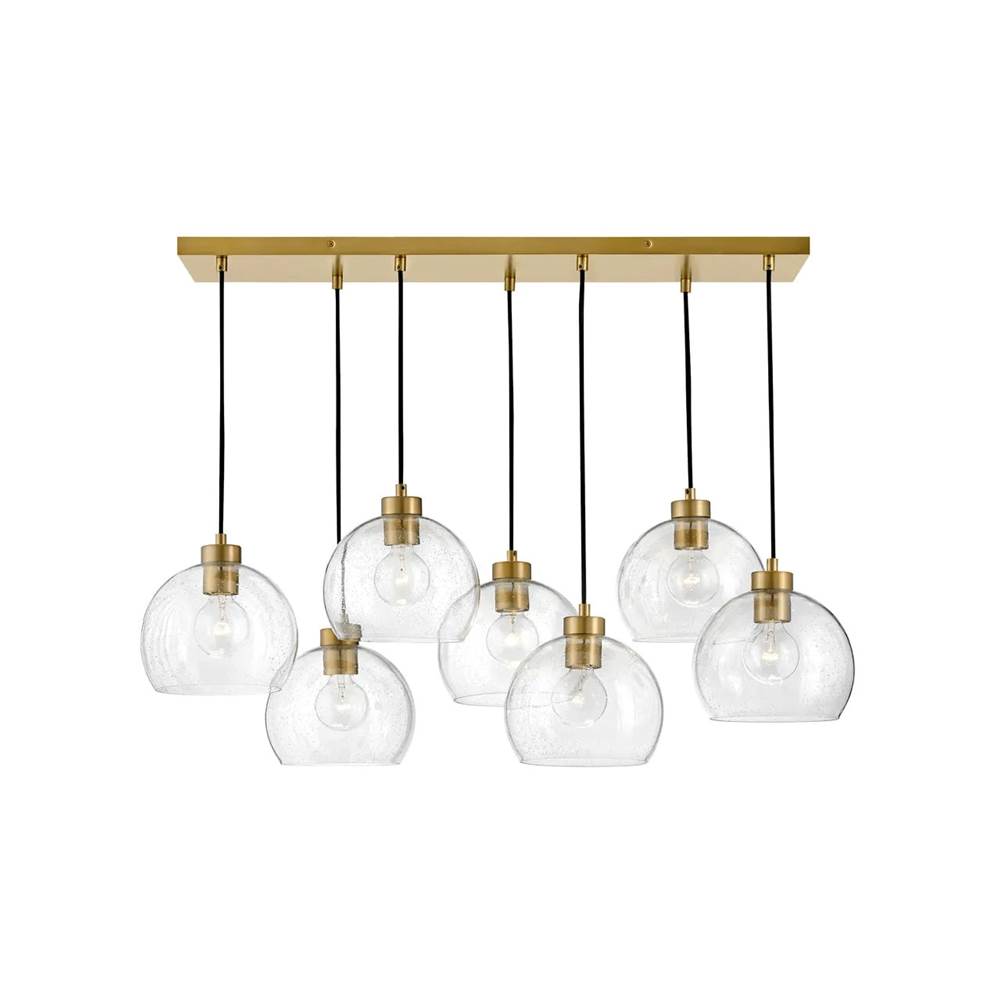 Lark 83016LCB Lacquered Brass Seven Light Linear Image 1