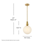Lark 83027LCB Lacquered Brass Small Pendant Image 2