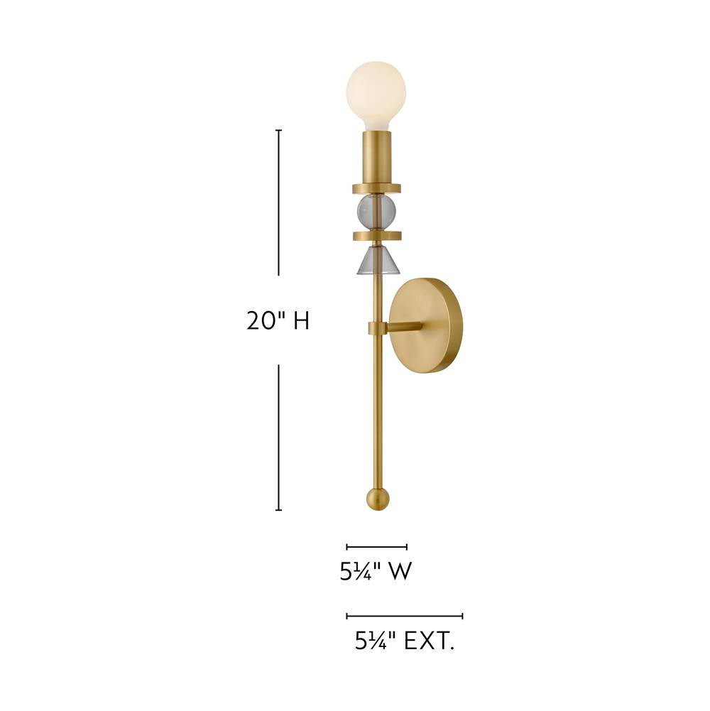 Lark 83040LCB Lacquered Brass Large Single Light Sconce Image 2