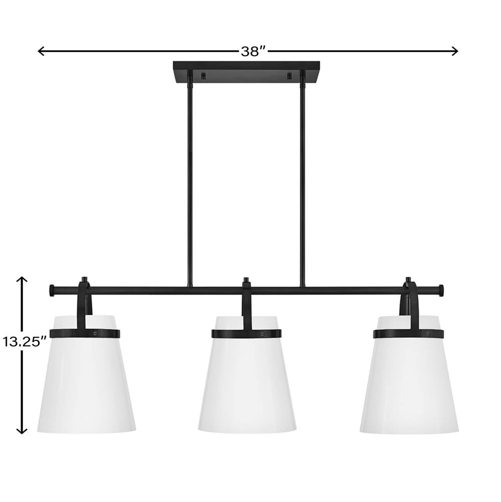 Lark 83056BK Black Three Light Linear Image 2