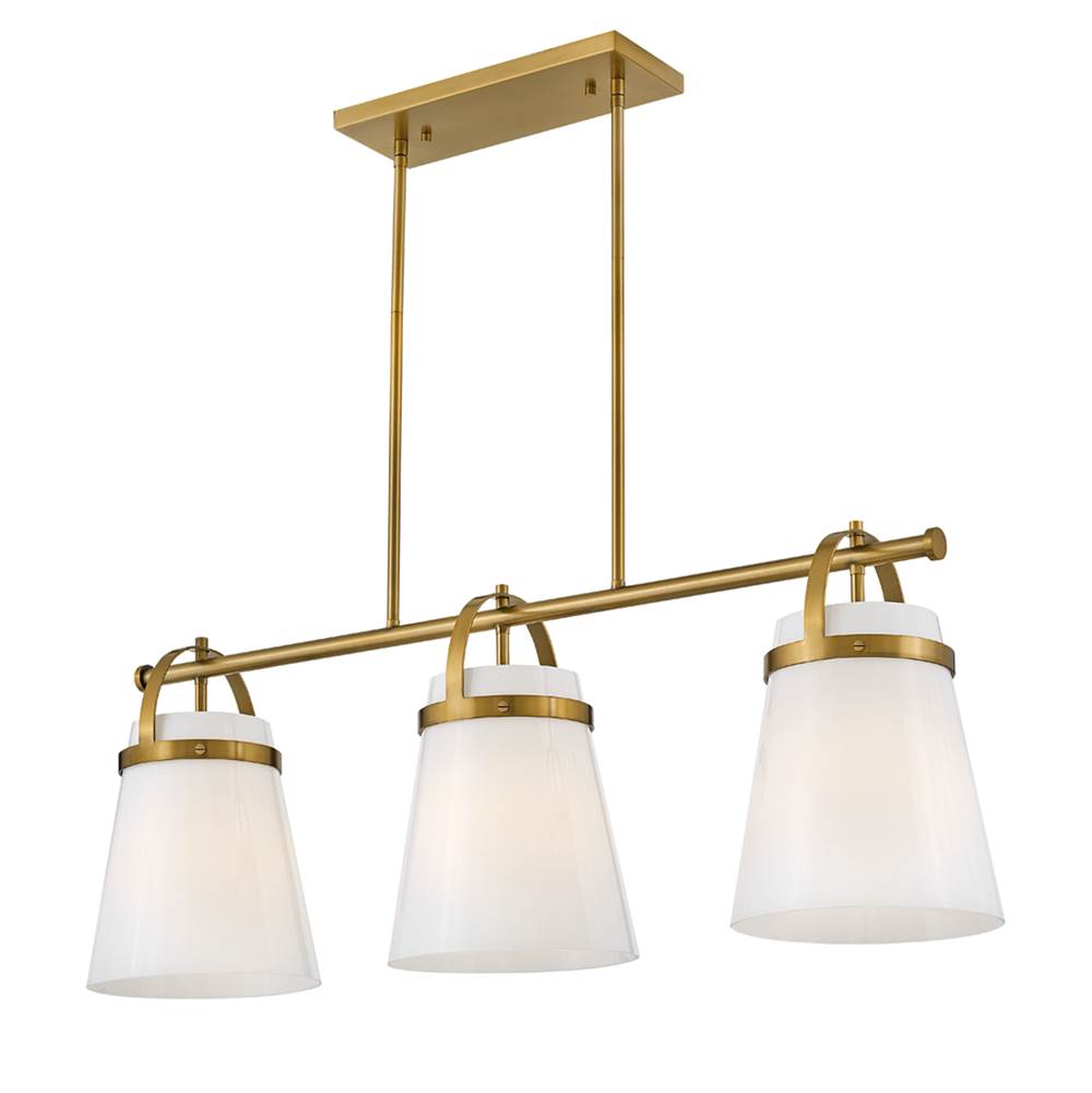 Lark 83056LCB Lacquered Brass Three Light Linear Image 7
