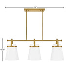 Lark 83056LCB Lacquered Brass Three Light Linear Image 2