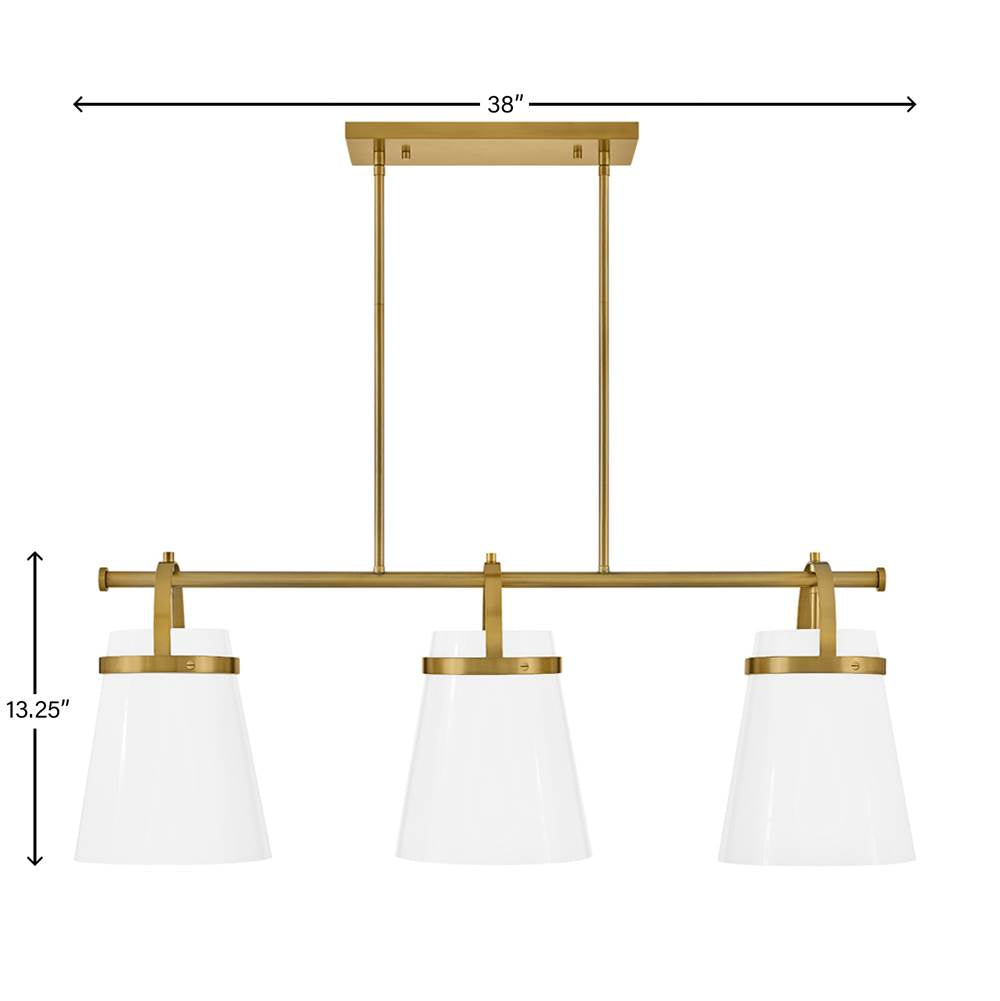 Lark 83056LCB Lacquered Brass Three Light Linear Image 2