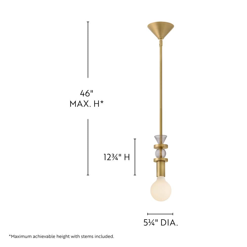 Lark 83067LCB Lacquered Brass Extra Small Pendant Image 2