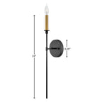 Lark 83070BK Black Single Light Tall Sconce Image 2
