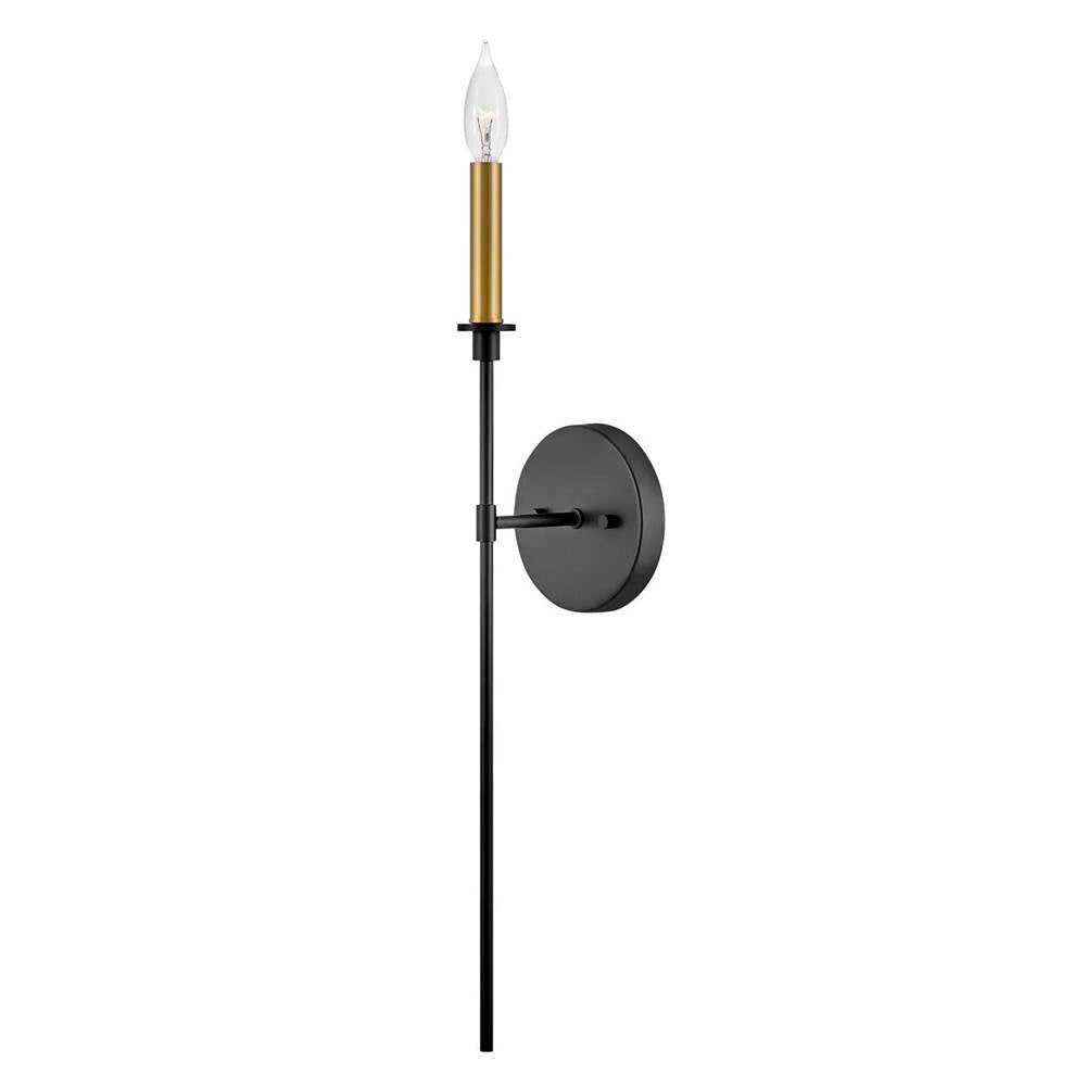 Lark 83070BK Black Single Light Tall Sconce Image 1
