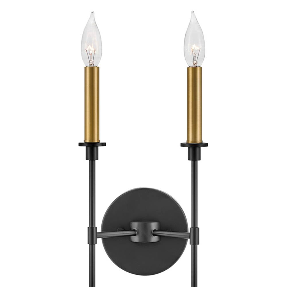 Lark 83072BK Black Two Light Tall Sconce Image 5