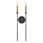 Lark 83072BK Black Two Light Tall Sconce Image 1