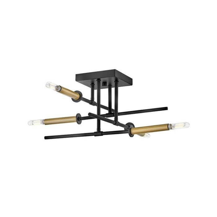 Lark 83073BK Black Medium Semi-flush Mount Image 1