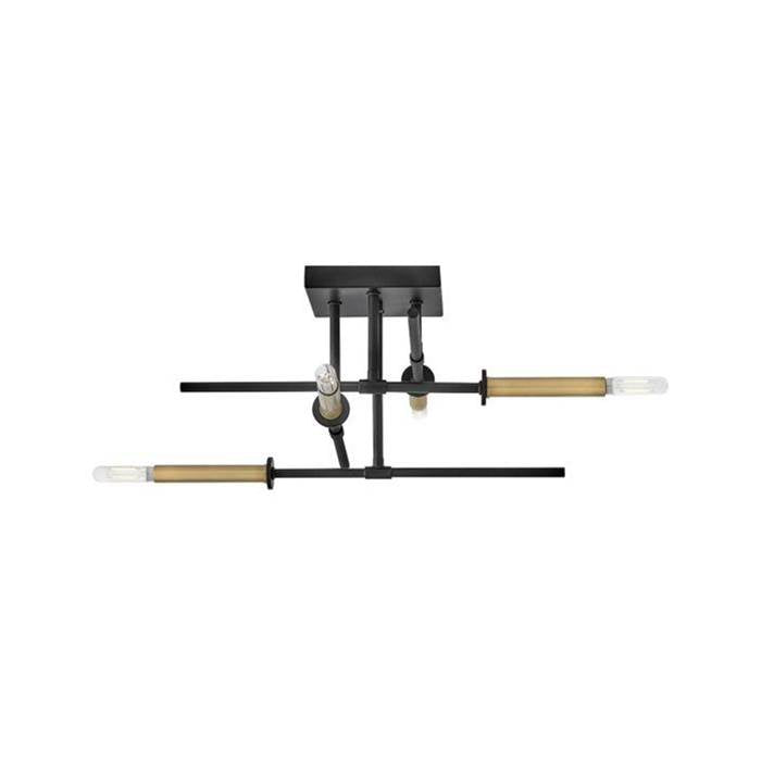 Lark 83073BK Black Medium Semi-flush Mount Image 3