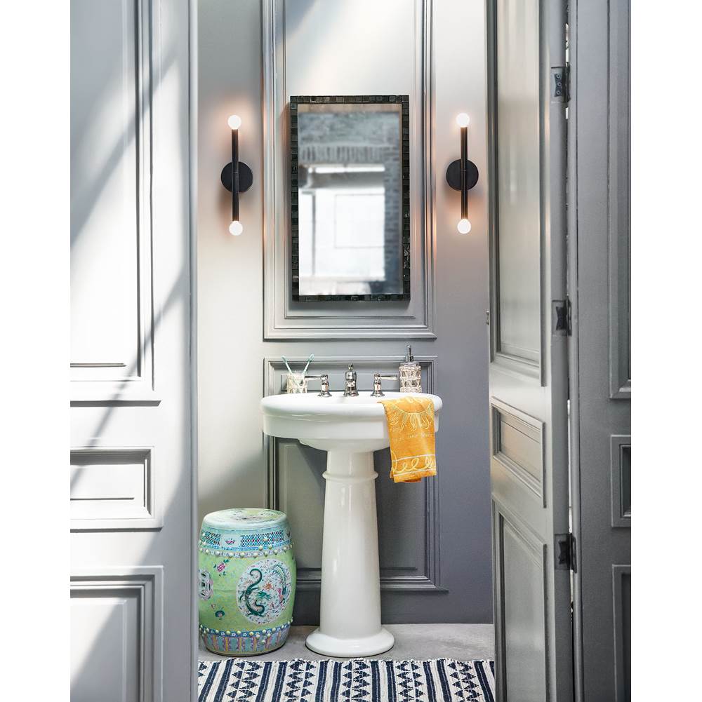Lark 83192BK Black Two Light Tall Sconce Image 7