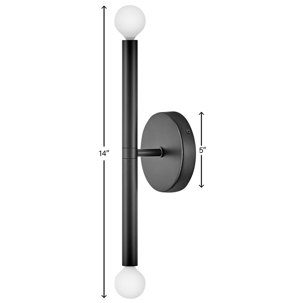 Lark 83192BK Black Two Light Tall Sconce Image 2
