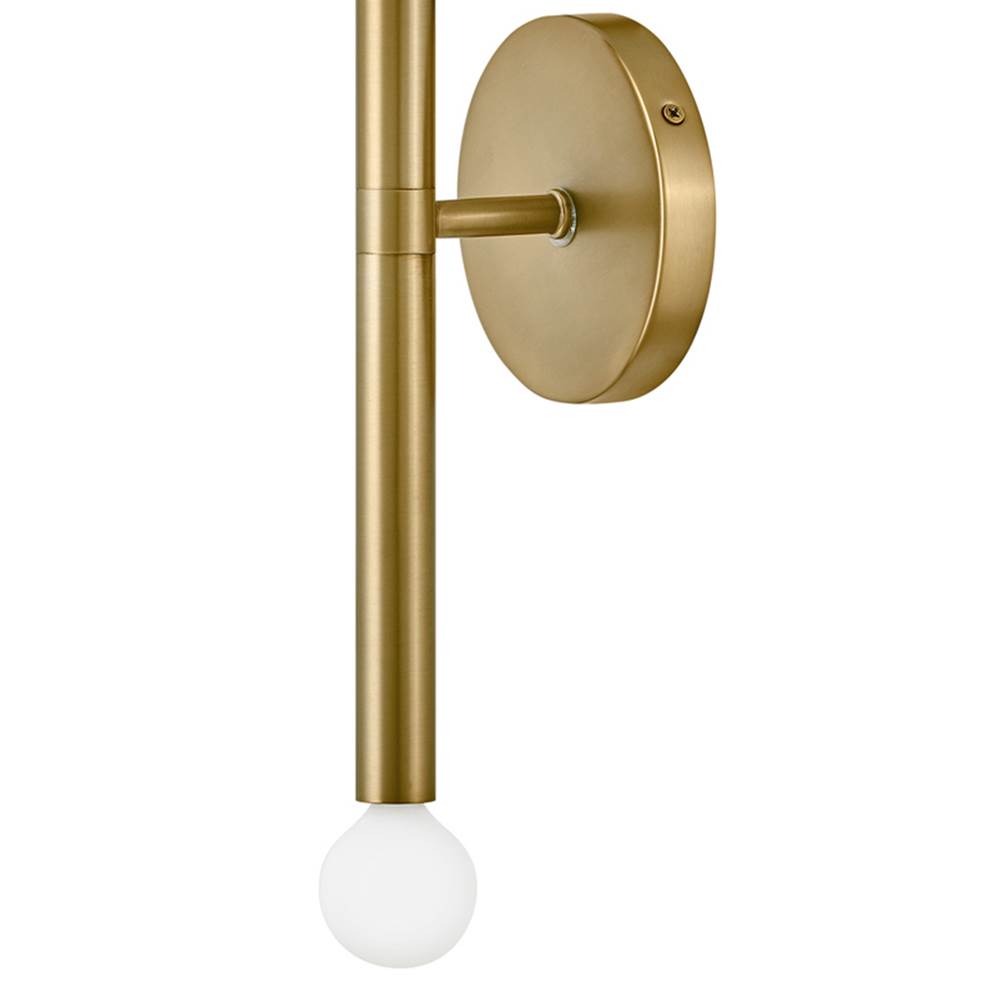 Lark 83192LCB Lacquered Brass Two Light Tall Sconce Image 3