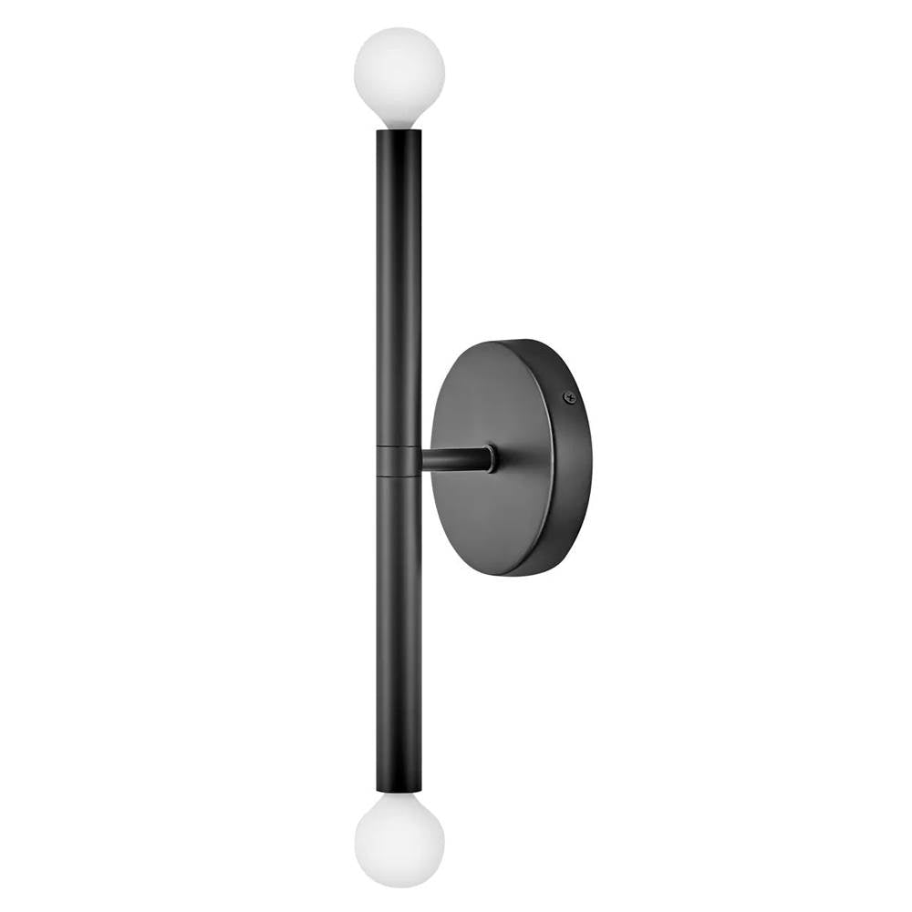 Lark 83192BK Black Two Light Tall Sconce Image 1