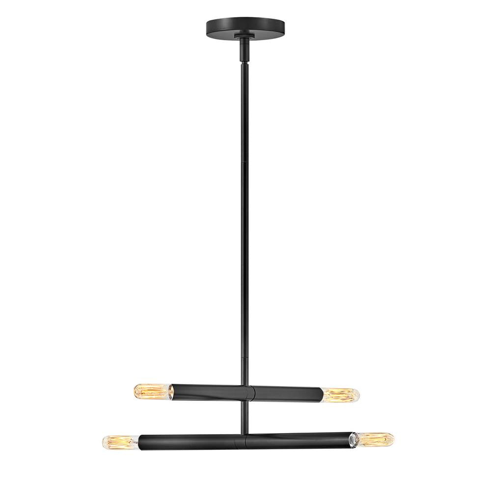 Lark 83194BK Black Four Light Convertible Pendant Image 7
