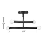 Lark 83194BK Black Four Light Convertible Pendant Image 3