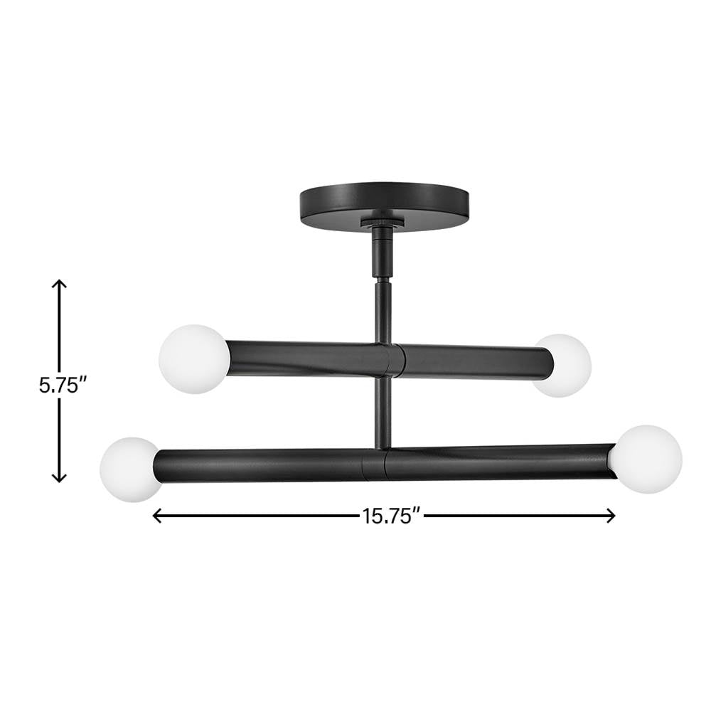 Lark 83194BK Black Four Light Convertible Pendant Image 3