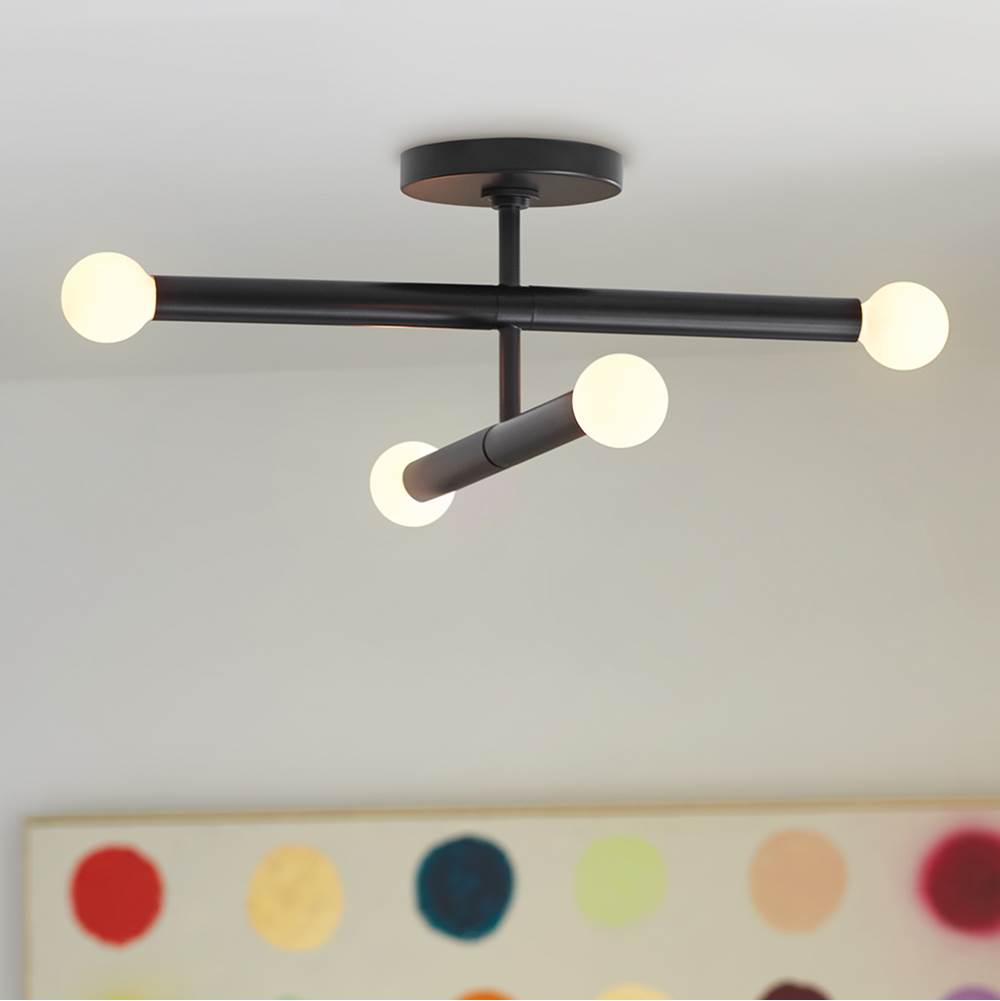 Lark 83194BK Black Four Light Convertible Pendant Image 2