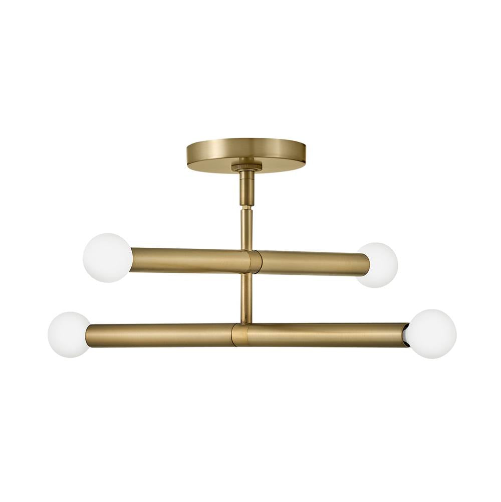 Lark 83194LCB Lacquered Brass Four Light Convertible Pendant Image 6