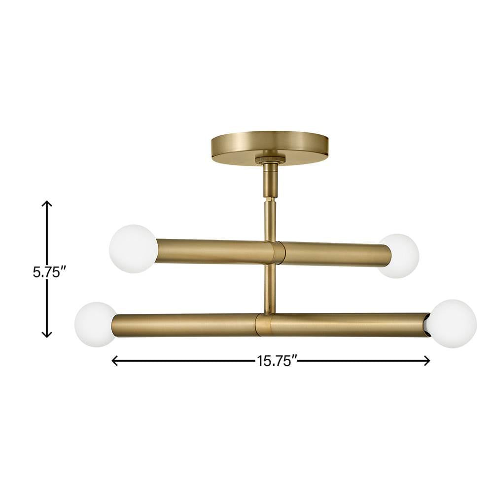 Lark 83194LCB Lacquered Brass Four Light Convertible Pendant Image 2