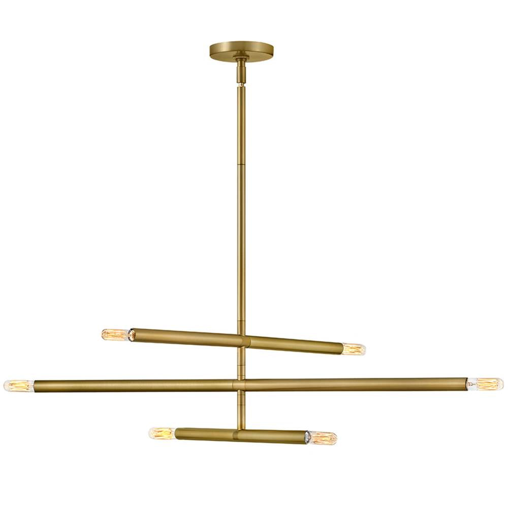 Lark 83195LCB Lacquered Brass Six Light Convertible Mobile Multi Tier Image 6
