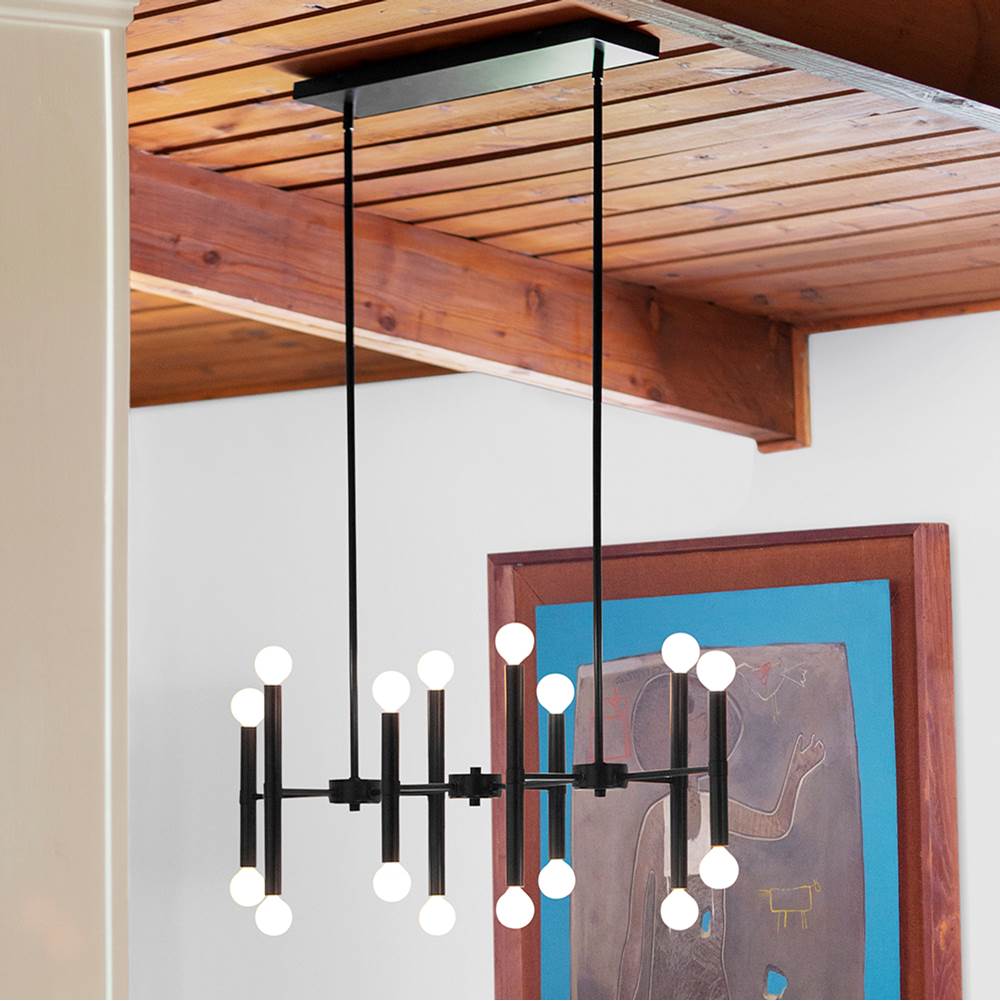 Lark 83196BK Black Sixteen Light Linear Image 8