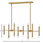 Lark 83196LCB Lacquered Brass Sixteen Light Linear Image 4