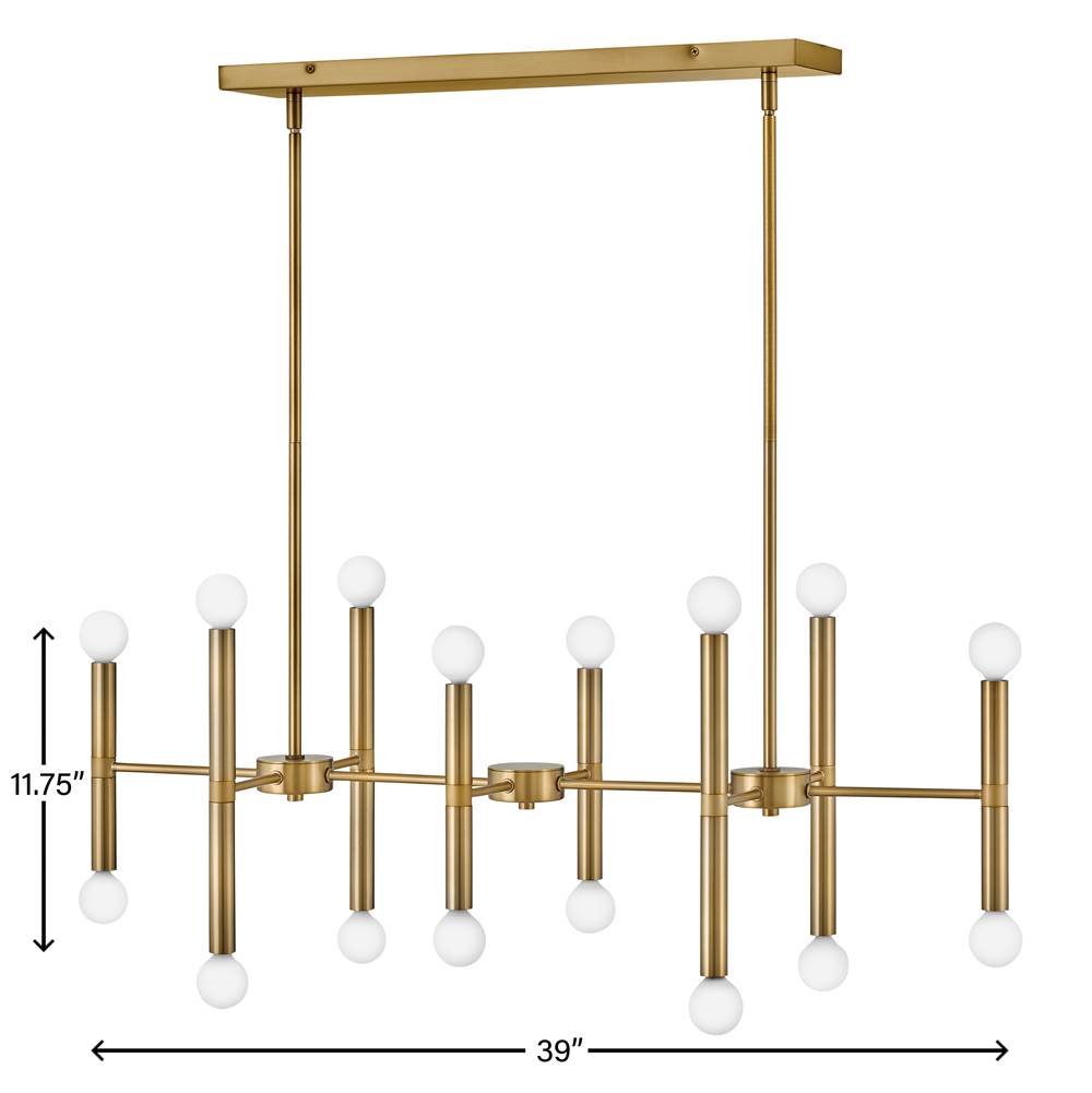 Lark 83196LCB Lacquered Brass Sixteen Light Linear Image 4