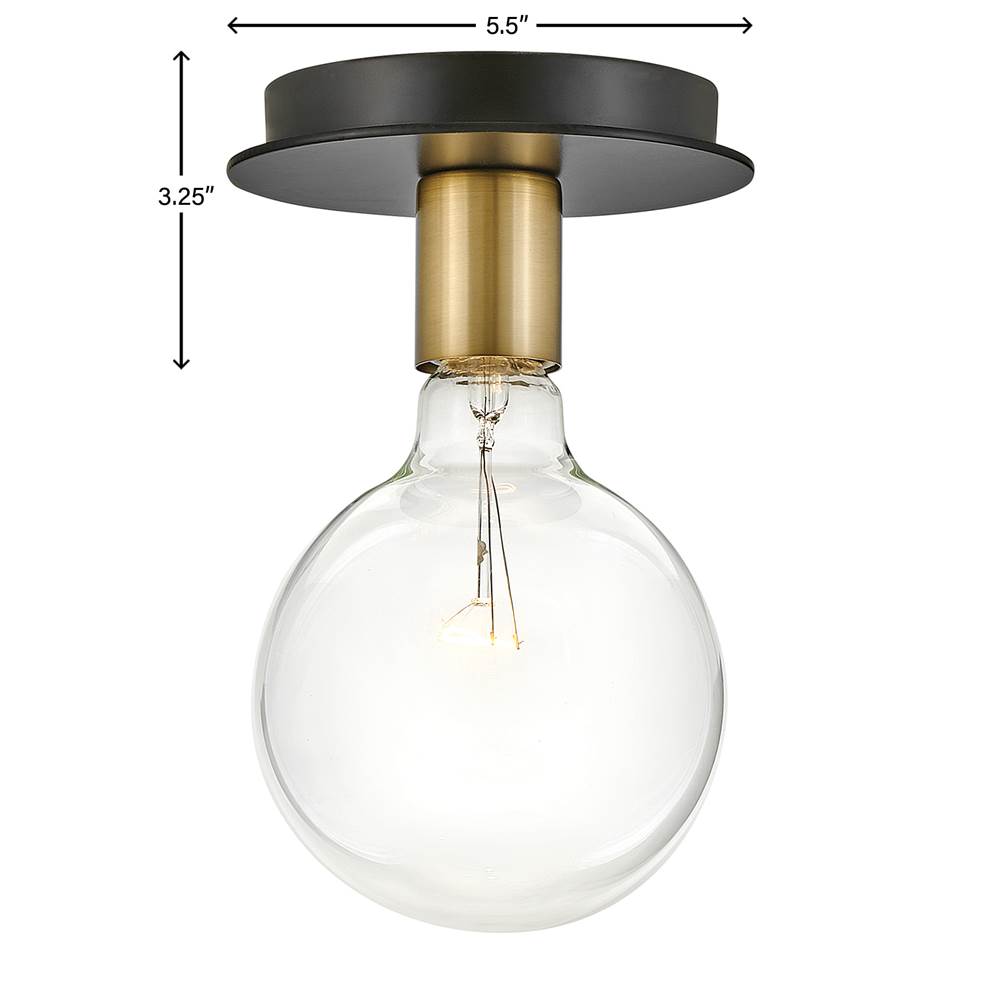 Lark 83201LCB Lacquered Brass Single Light Flush Mount Image 2
