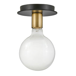 Lark 83201LCB Lacquered Brass Single Light Flush Mount Image 1