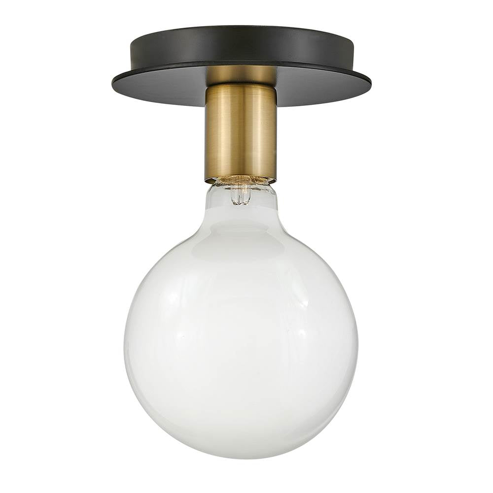 Lark 83201LCB Lacquered Brass Single Light Flush Mount Image 1