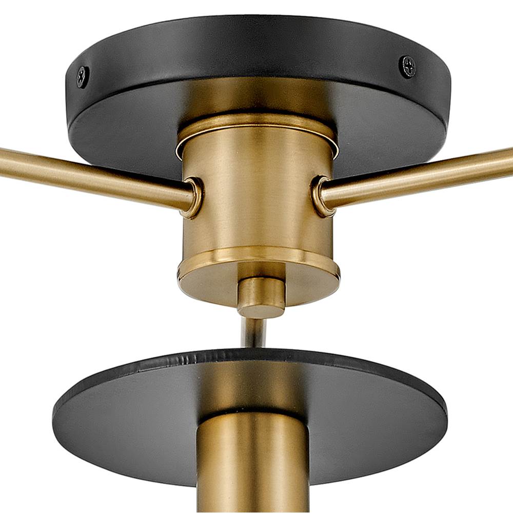 Lark 83203LCB Lacquered Brass Three Light Semi-flush Mount Image 5