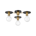 Lark 83203LCB Lacquered Brass Three Light Semi-flush Mount Image 1