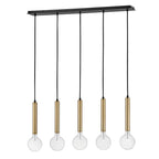 Lark 83206LCB Lacquered Brass Five Light Linear Image 8