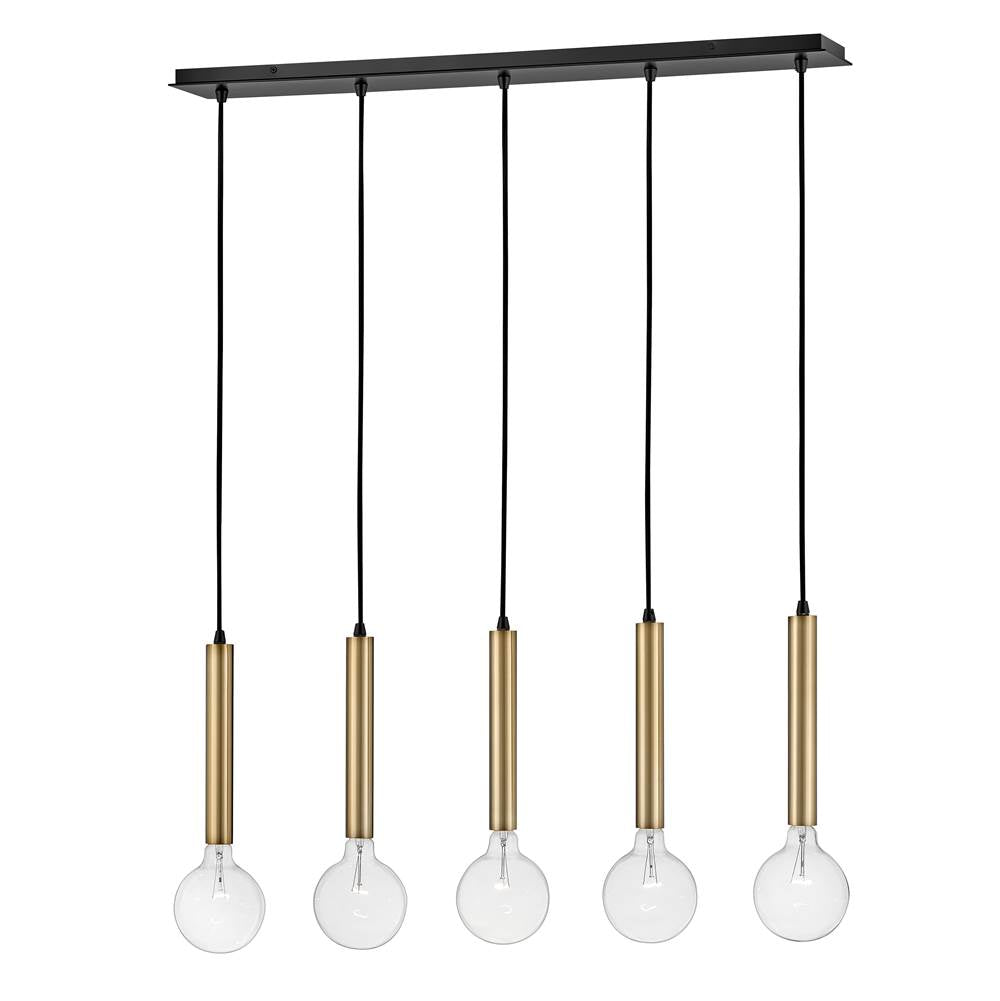 Lark 83206LCB Lacquered Brass Five Light Linear Image 8